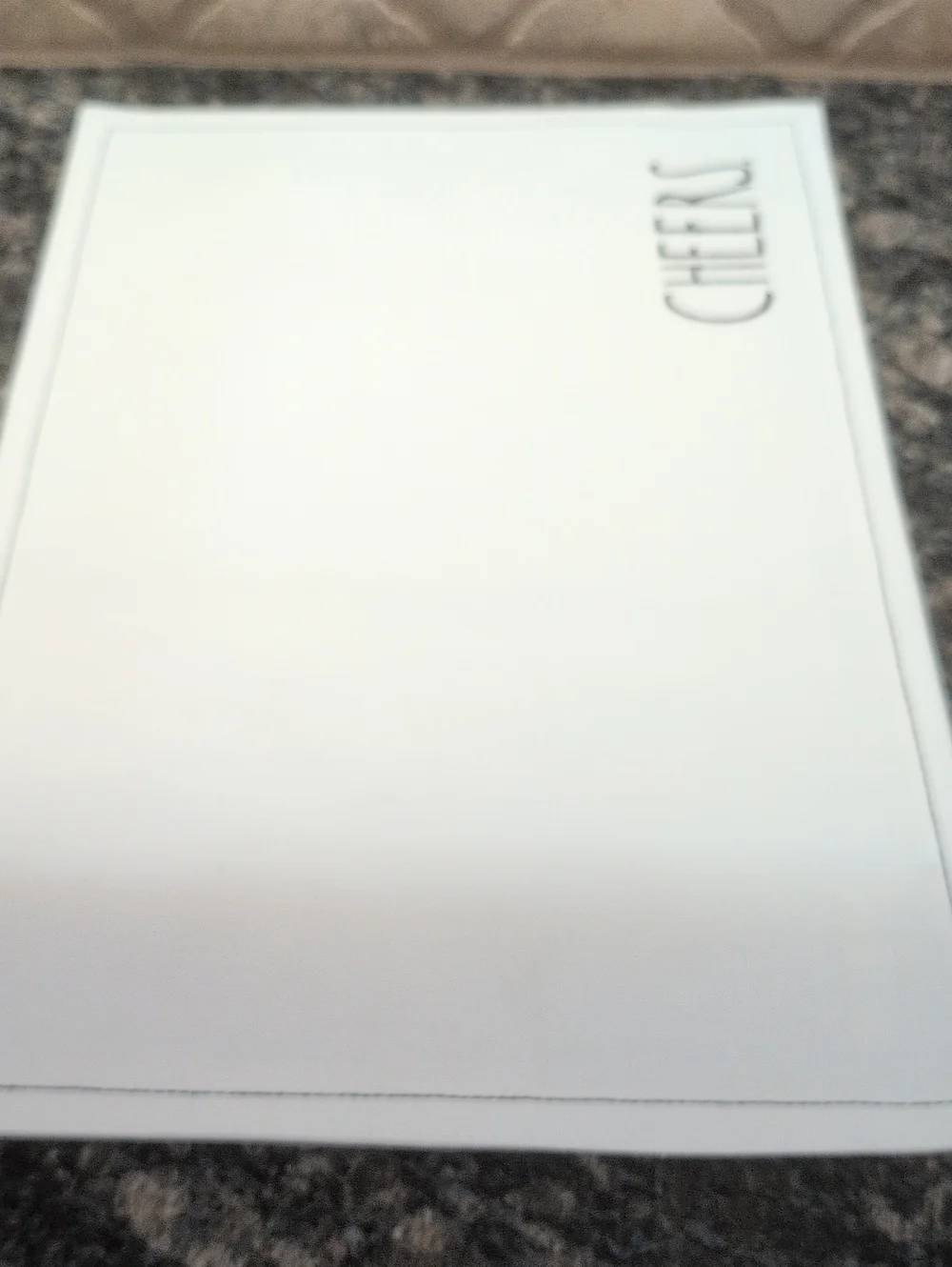 Rae Dunn White Placemats with Black Logo Tag.Set of 4